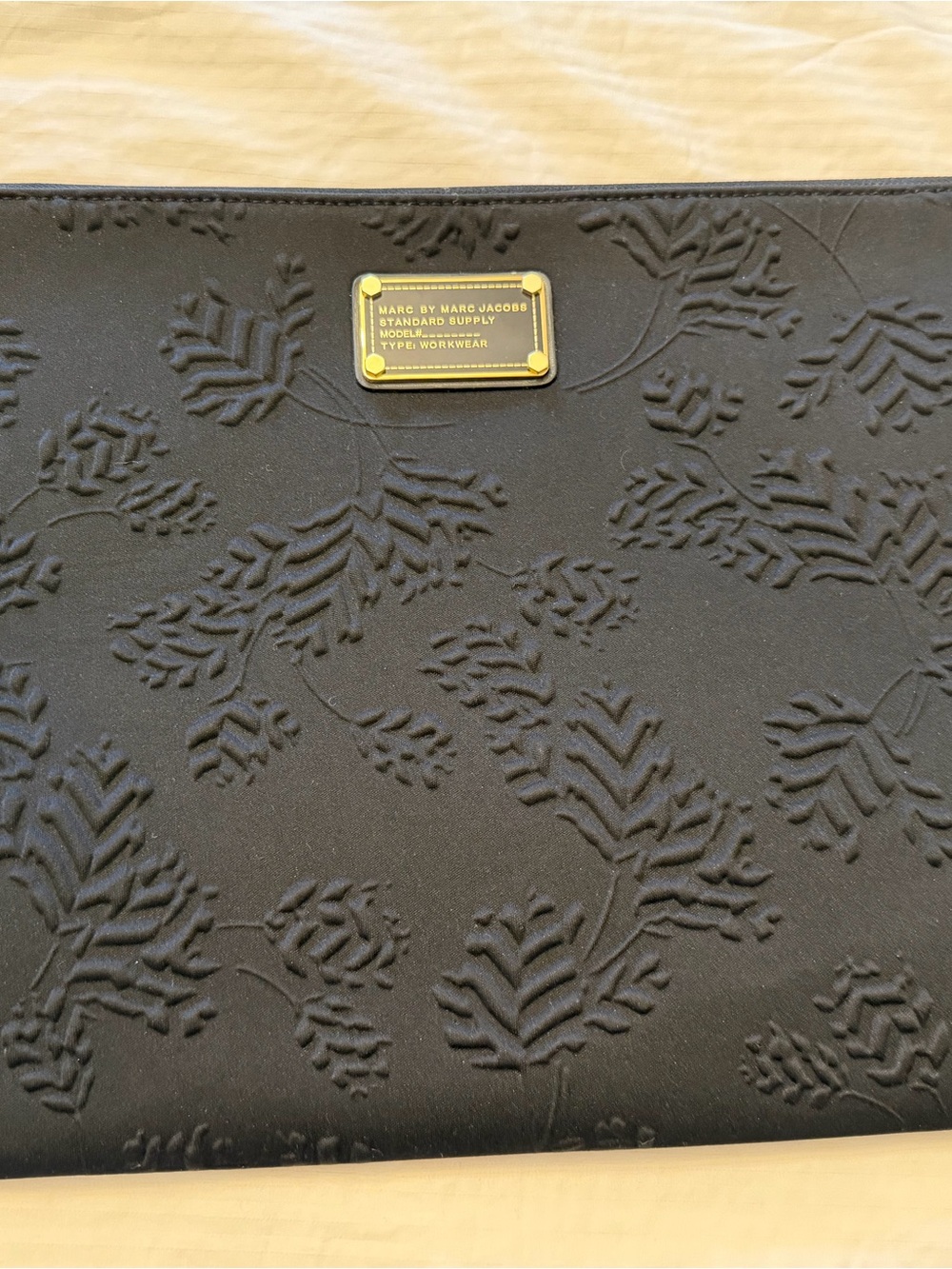 Marc by Marc Jacobs Black Embossed Floral laptop bag, New condition